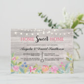 Housewarming-Zuhause-süßes Zuhause-Vintage Einladung (Stehend Vorderseite)