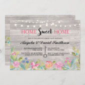 Housewarming-Zuhause-süßes Zuhause-Vintage Einladung (Vorne/Hinten)