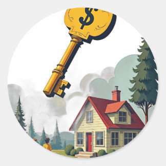 Housing Crisis Real Estate Dream House Affordabili Runder Aufkleber