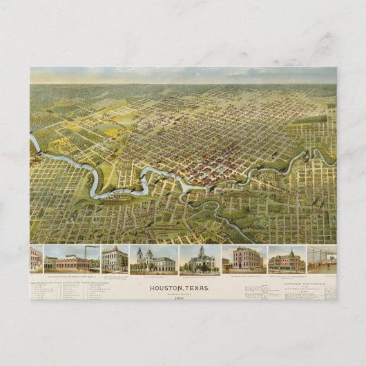 Houston 1891 postkarte (Vorderseite)