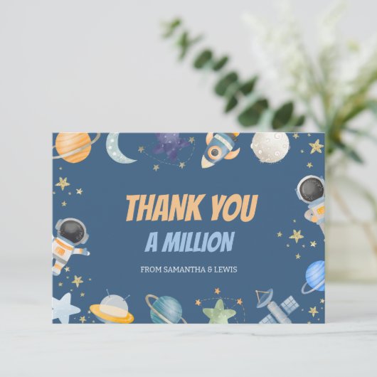 Houston Baby Shower Dankeskarte (Stehend Vorderseite)