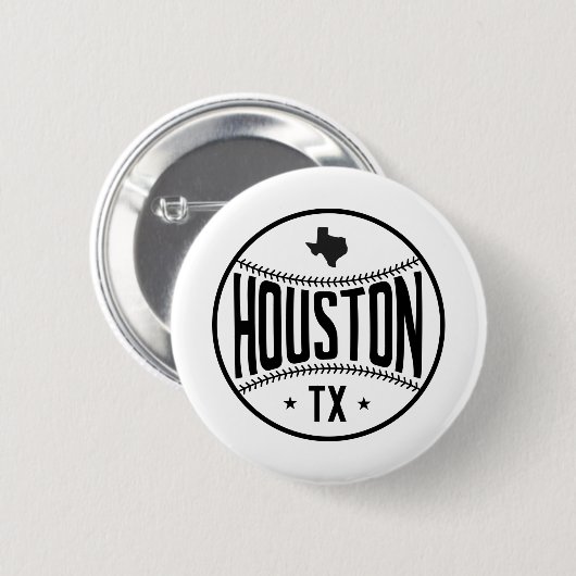 Houston Baseball Themed Button (Vorne & Hinten)