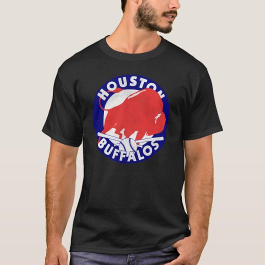 Houston Buffalos Buffaloes Retro Defunktional Base T-Shirt (Vorderseite)