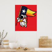 Houston Champ Texas Flag Astronaut Space City Poster (Küche)