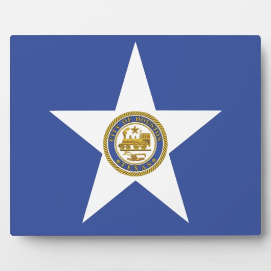 Houston City Flag Plaque Fotoplatte (Vorderseite)