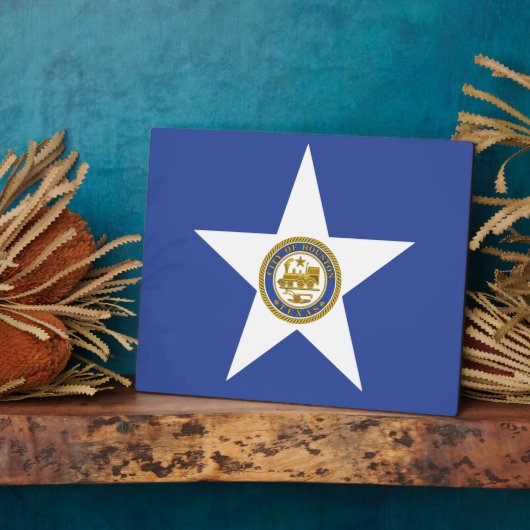 Houston City Flag Plaque Fotoplatte (Seite)