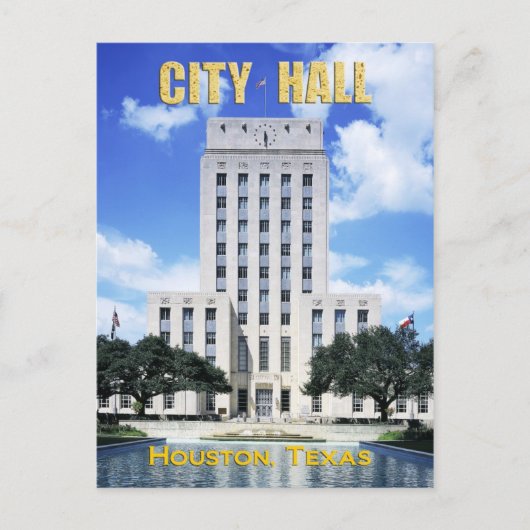 Houston City Hall, Texas Postkarte (Vorderseite)