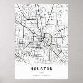 Houston City Kartographie Karte Poster