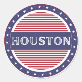 Houston City Pride Emblem – American Identity Runder Aufkleber