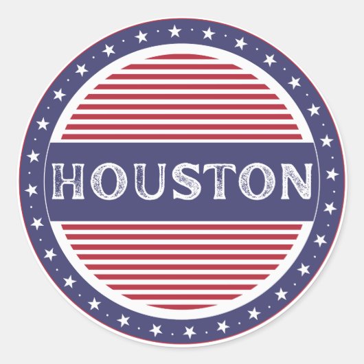 Houston City Pride Emblem – American Identity Runder Aufkleber (Vorderseite)