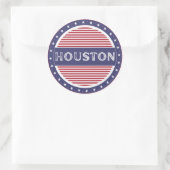 Houston City Pride Emblem – American Identity Runder Aufkleber (Tasche)