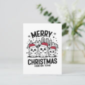 Houston City Texas Merry Christmas Cats USA Postkarte (Stehend Vorderseite)