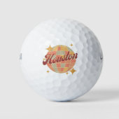 Houston City Texas Retro Golf Resort Golfball (Vorderseite)