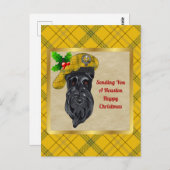 Houston Clan Abzeichen & Tartan Weihnachts Postkar Postkarte (Vorne/Hinten)