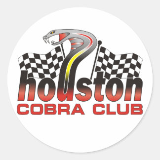 Houston Cobra Club Logo - Dezember 2009 Runder Aufkleber