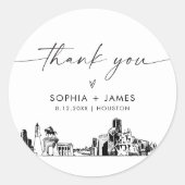 Houston danke Ihnen für die 3" (Blatt 6) Runder Aufkleber (Vorderseite)