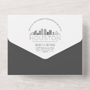 Houston Deco Skyline   Hochzeit All In One Einladung