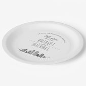 Houston Deko Skyline | Hochzeitsveranstaltung Pappteller (Schrägansicht)