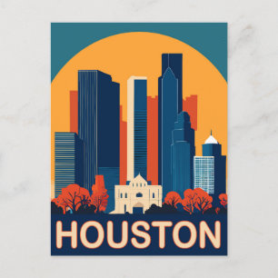 Houston, erkennbare Gebäude, Reisen Postkarte