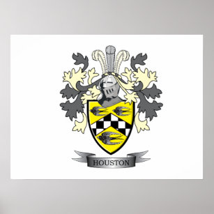 Houston Family Crest Coat of Arms Poster