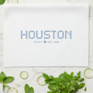 Houston Fliese, Blaue Fliese, Houston Texas Geschirrtuch