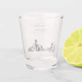 Houston Gastgeschenk Hochzeit Personalisiert Cheer Schnapsglas (Rückseite)