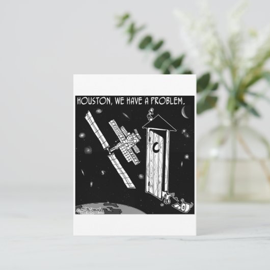 Houston, haben wir ein Problem Postkarte (Stehend Vorderseite)