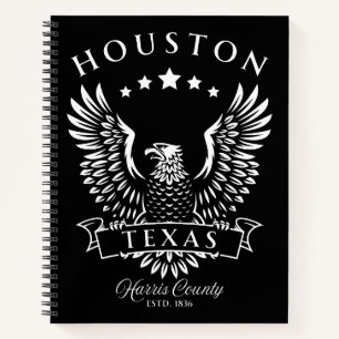 Houston Harris Landkreis Texas Vintag Eagle Notizblock