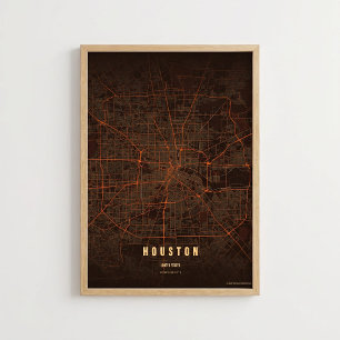 Houston Hitzewelle Karte Druck Texas Poster Wandku