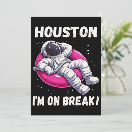 Houston, ich bin im Break - Relaxing Astronaut Einladung (Stehend Vorderseite)