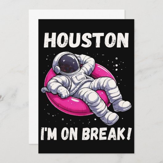 Houston, ich bin im Break - Relaxing Astronaut Einladung (Vorne/Hinten)