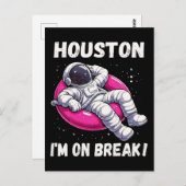 Houston, ich bin im Break - Relaxing Astronaut Postkarte (Vorne/Hinten)