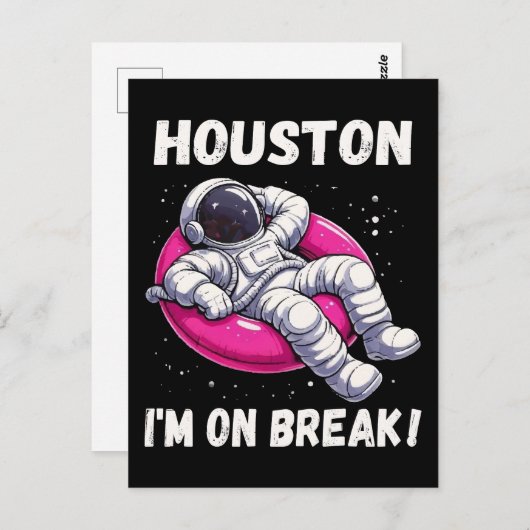 Houston, ich bin im Break - Relaxing Astronaut Postkarte (Vorne/Hinten)