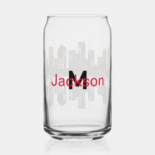 Houston in Graffiti mit Monogramm Dosenglas (Rückseite)