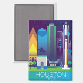 Houston Kühlschrank Magnet (Vorderseite/Rückseite)