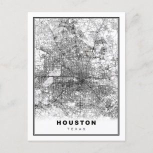 Houston Map Postkarte