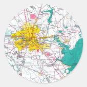 Houston Map Runder Aufkleber (Vorderseite)