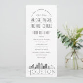 Houston | Modernes Hochzeitsprogramm für Deko Einladung (Stehend Vorderseite)