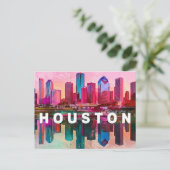Houston Postcard - Iconic Skyline Postkarte (Stehend Vorderseite)