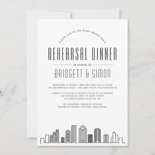 Houston Probe Dinner | Skyline Invite Einladung (Vorderseite)