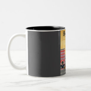 Houston Reiseplakat in einem Vintagen und minimale Zweifarbige Tasse