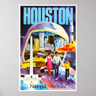 Houston Reiseplakat National Airlines Texas Kunst Poster