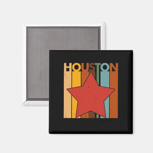 HOUSTON Retro Vintag Magnet (Vorderseite/Rückseite)