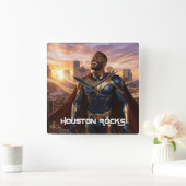 HOUSTON ROCKS - TEXAS QUADRATISCHE WANDUHR (Zuhause)