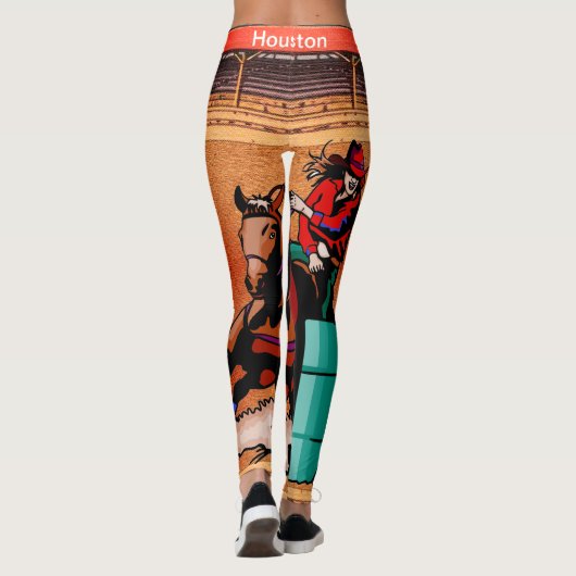 Houston-Rodeo-Cowgirl-Fass, das Leggings läuft (Rückseite)