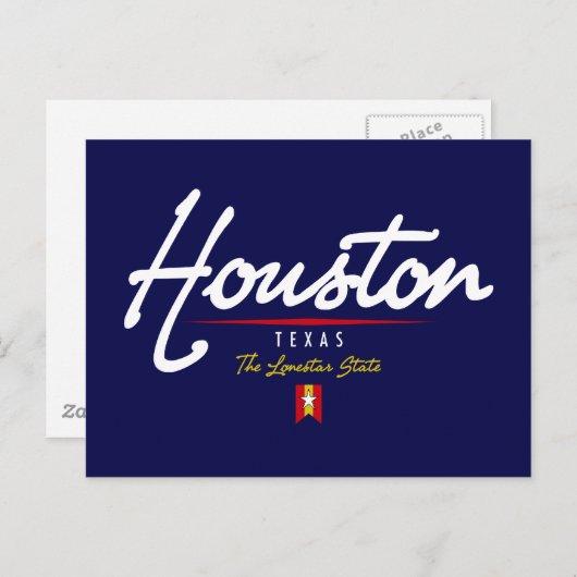 Houston Script Postkarte (Vorne/Hinten)