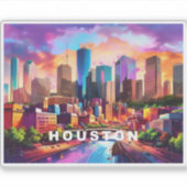 Houston Skyline Abstrakt Art Aufkleber (Vorderseite)