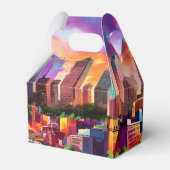 Houston Skyline Abstrakt Art Geschenkschachtel (Rückseite)