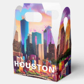 Houston Skyline Abstrakt Art Geschenkschachtel (Geöffnet)