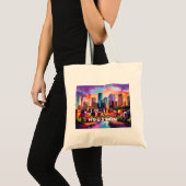 Houston Skyline Abstrakt Art Tragetasche (Vorderseite (Produkt))